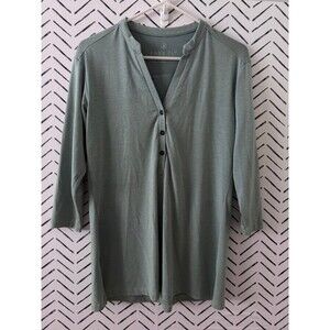 Free Fly Performance Bamboo‎ Flex Henley 3/4 Sleeve Shirt Women's Size Small